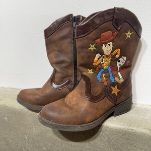Toy Story Brown Cowboy Boots for Kids with Woody Print Toddler Size 10